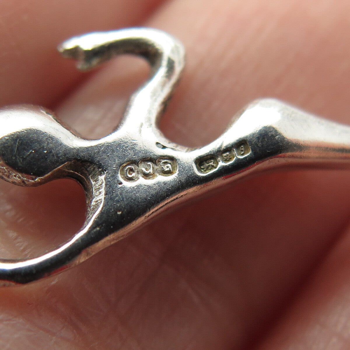 925 Sterling Silver Vintage 1983 CJG London Modernist Dancer Charm Pendant
