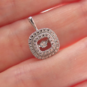 925 Sterling Silver Round-Cut C Z Cushion Minimalist Charm Pendant