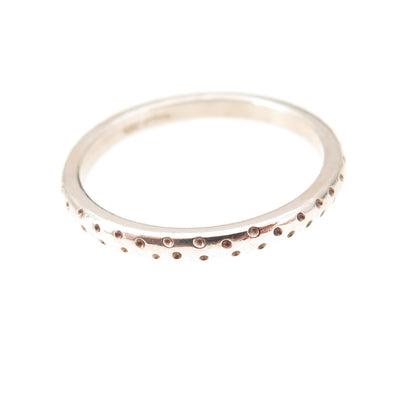 Estelle 925 Sterling Silver Vintage Dotted Oxidized Band Ring Size 7