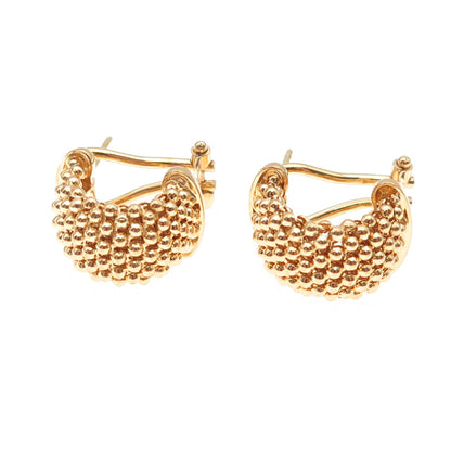 Dasan 925 Sterling Silver Gold Plated Italy Popcorn Link Omega Back Earrings