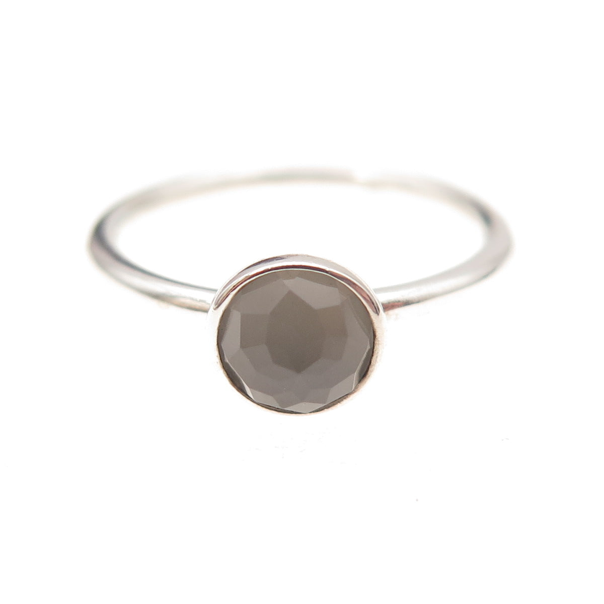 Pandora 925 Sterling Silver Real Gray Moonstone June Birthday Blooms Ring Size 6