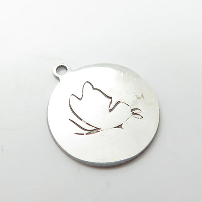 925 Sterling Silver USA Two In Town Butterfly Charm Pendant