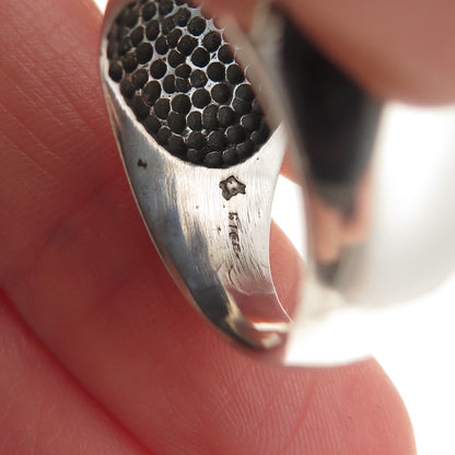 Silver Fox 925 Sterling Vintage Modernist Oxidized Dome Ring Size 6