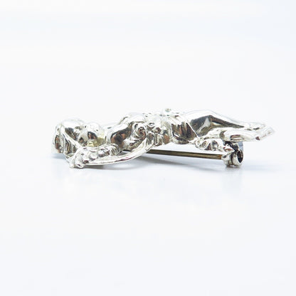 925 Sterling Silver Vintage Angel Cherub Pin Brooch