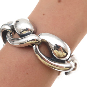 925 Sterling Silver Vintage Modernist Oxidized Bracelet 7.25"