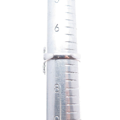 925 Sterling Silver Lab-Created Sapphire & Real White Topaz Ring Size 7