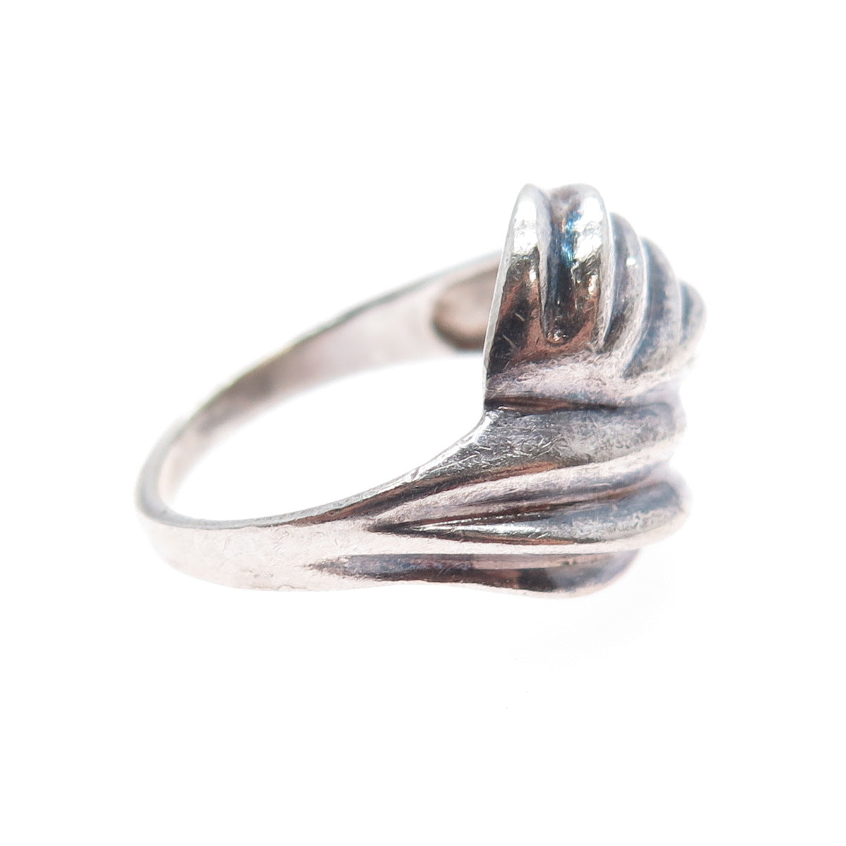 925 Sterling Silver Vintage Modernist Oxidized Ring Size 6.75