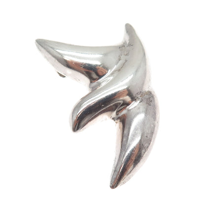 NESTOR 925 Sterling Silver Vintage Mexico Modernist Bird Pin Brooch
