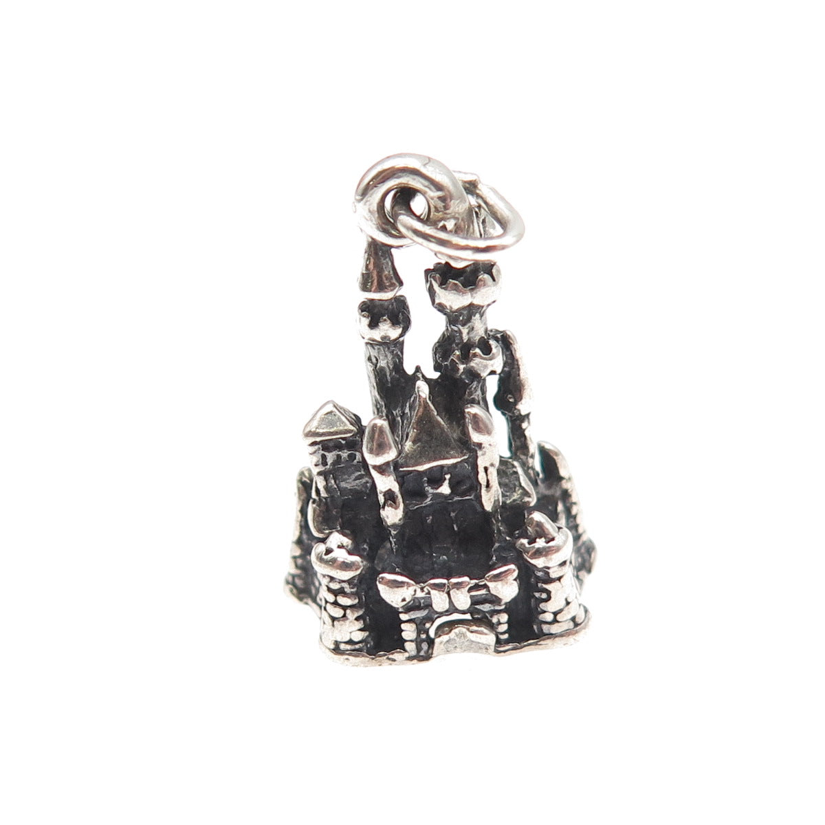 Disney 925 Sterling Silver Vintage Disneyland Cinderella Castle 3D Mini Pendant