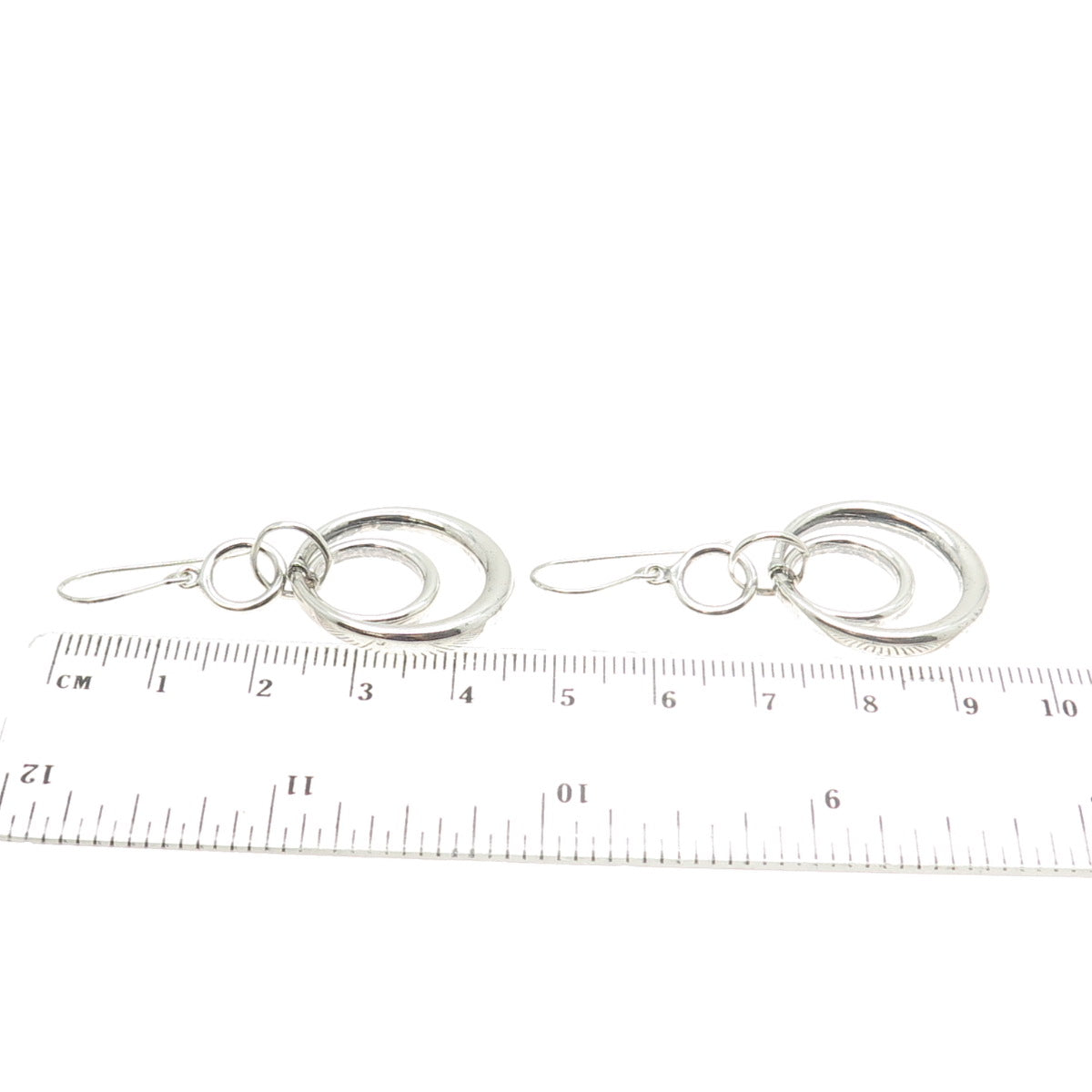 ROSS SIMONS 925 Sterling Silver Circle Dangling Earrings