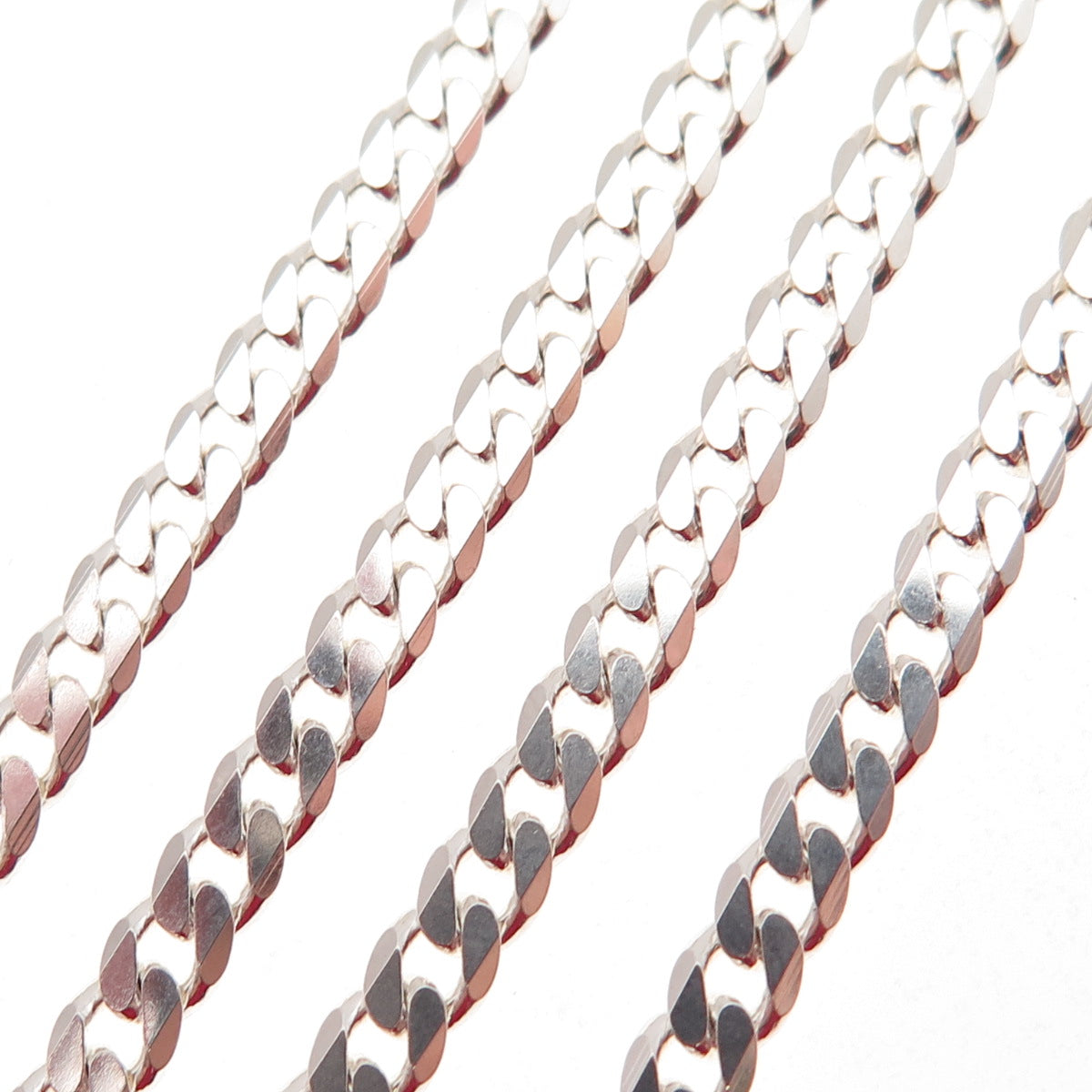925 Sterling Silver Vintage Italy Cuban Chain Necklace 16"