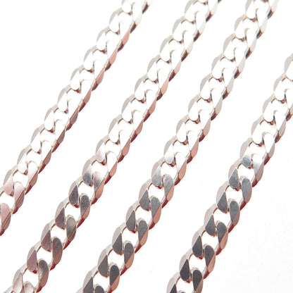 925 Sterling Silver Vintage Italy Cuban Chain Necklace 16"