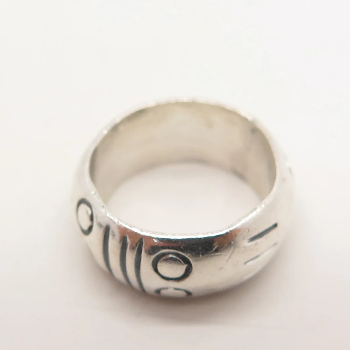 925 Sterling Silver Vintage Versani Etched Band Ring Size 6.25