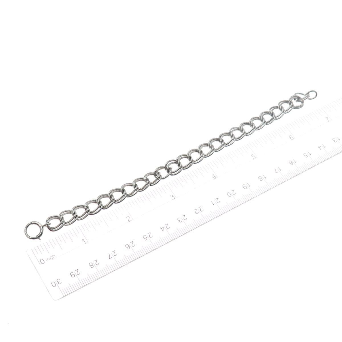 925 Sterling Silver Antique Art Deco Double Curb Link Bracelet 6.75"