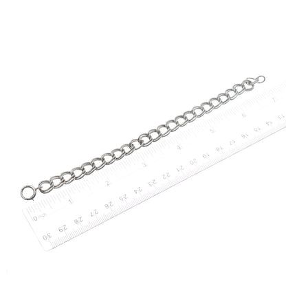 925 Sterling Silver Antique Art Deco Double Curb Link Bracelet 6.75"