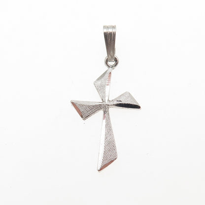 925 Sterling Silver Vintage Cross Mini Charm Pendant