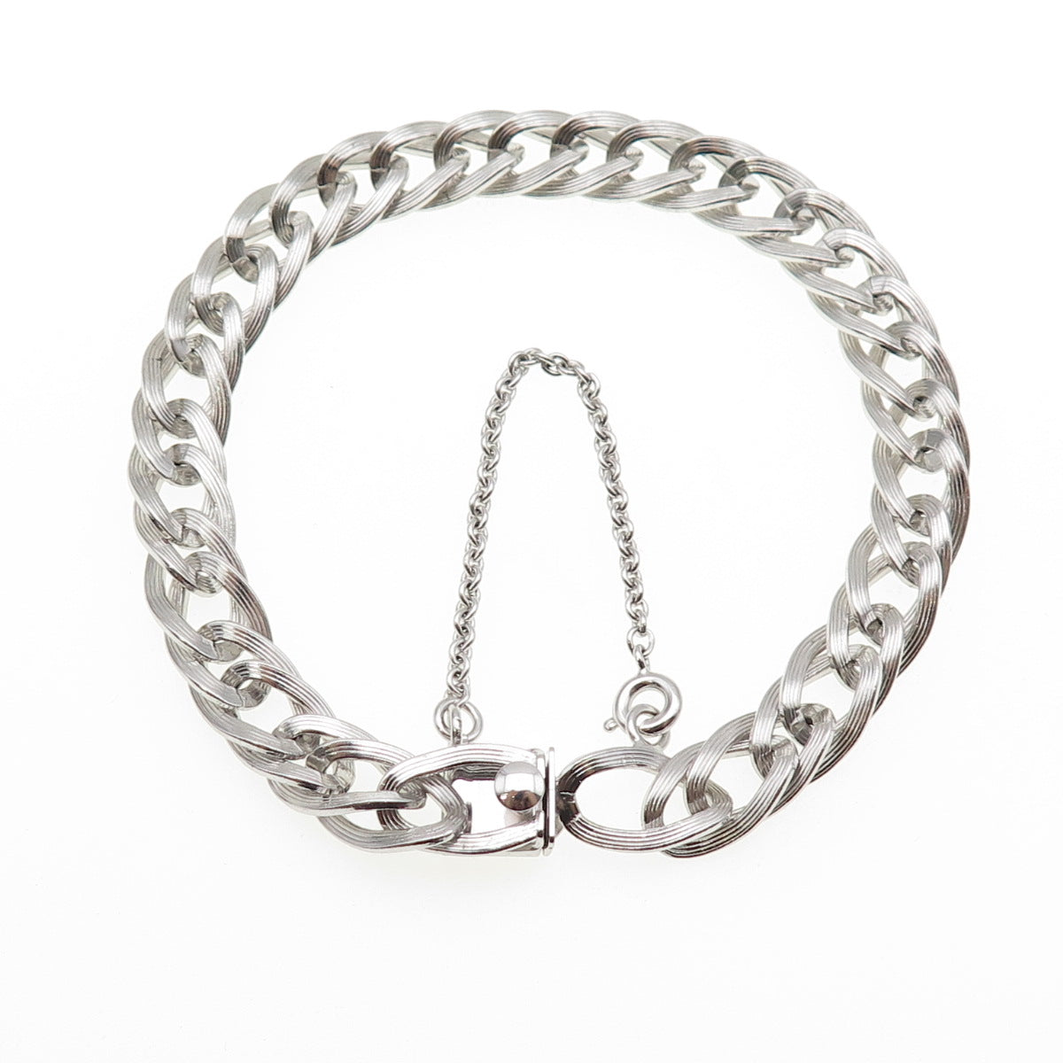 A&Z HAYWARD 925 Sterling Silver Vintage Curb Link Bracelet 7.25"