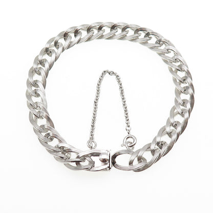 A&Z HAYWARD 925 Sterling Silver Vintage Curb Link Bracelet 7.25"