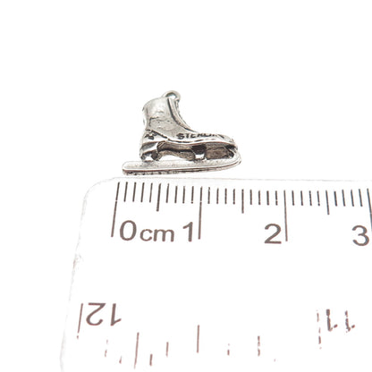 Sunwest 925 Sterling Silver Vintage Ice Skate Oxidized Mini Charm Pendant