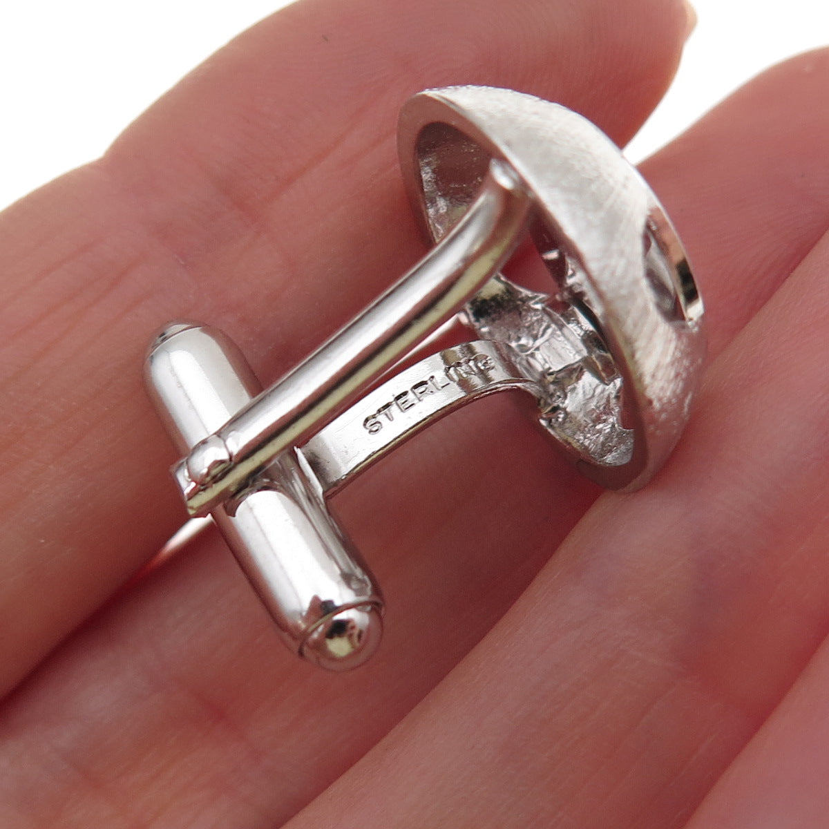 Anson 925 Sterling Silver Vintage Real Diamond Starburst Cufflinks