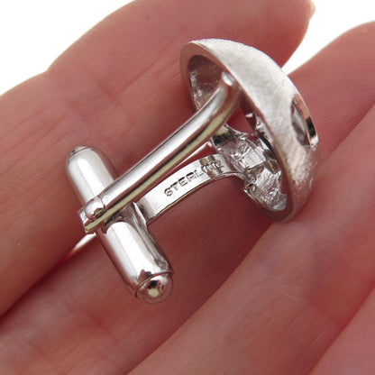 Anson 925 Sterling Silver Vintage Real Diamond Starburst Cufflinks