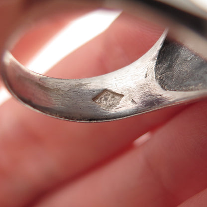 Industria Peruana 925 Sterling Silver Vintage Modernist Oxidized Ring Size 7.25