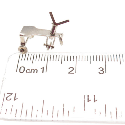 925 Sterling Silver Antique Art Deco Trike Riding Toy Movable 3D Mini Pendant