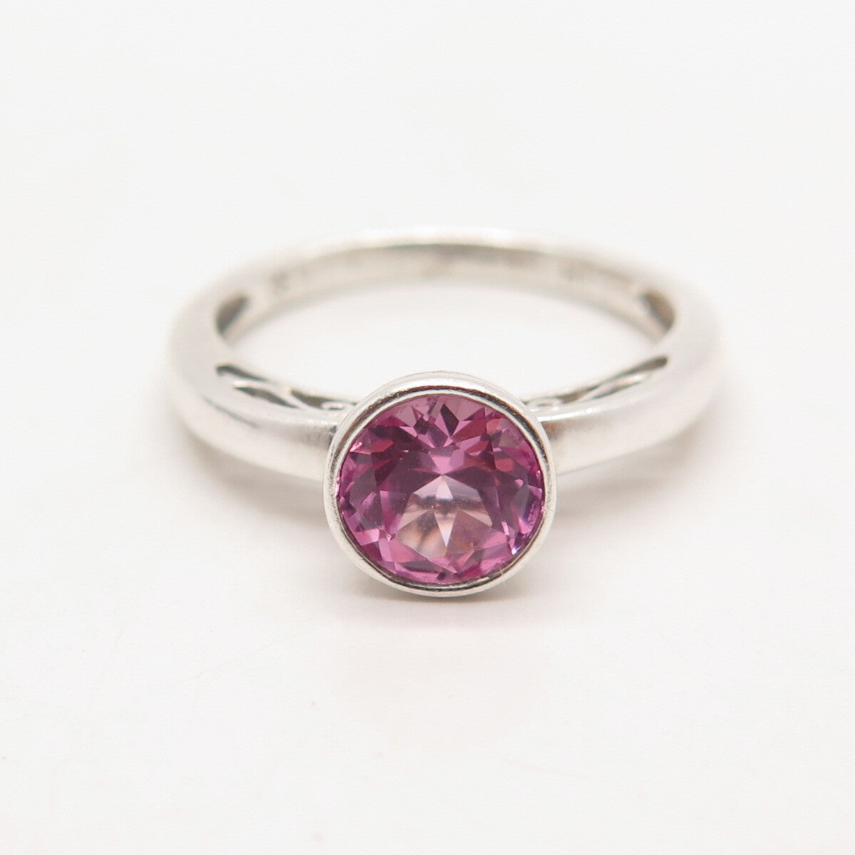925 Sterling Silver Michelle Albala Lab-Created Sapphire Round-Cut Ring Size 6