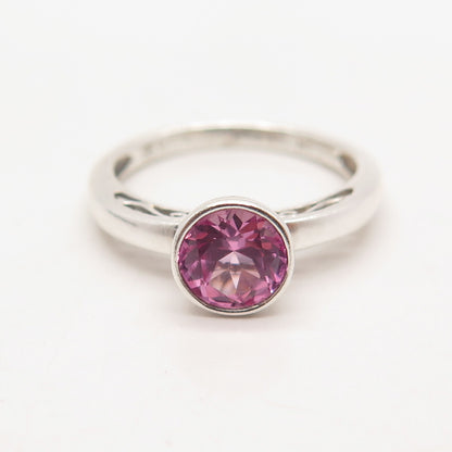 925 Sterling Silver Michelle Albala Lab-Created Sapphire Round-Cut Ring Size 6