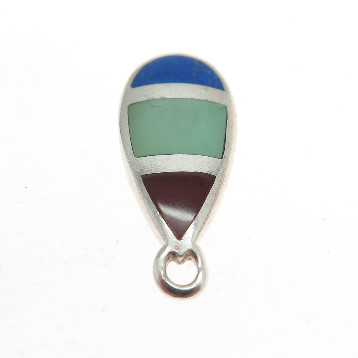 CMMA BMOS 925 Sterling Silver Vintage Lapis Lazuli Carnelian Turquoise Pendant