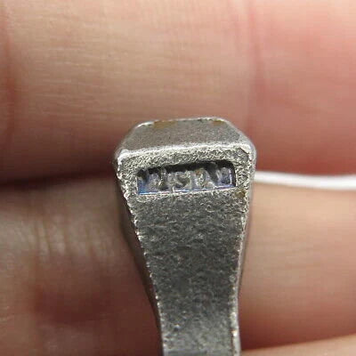 925 Sterling Silver Vintage Square Adjustable Gap Ring Size 7.25