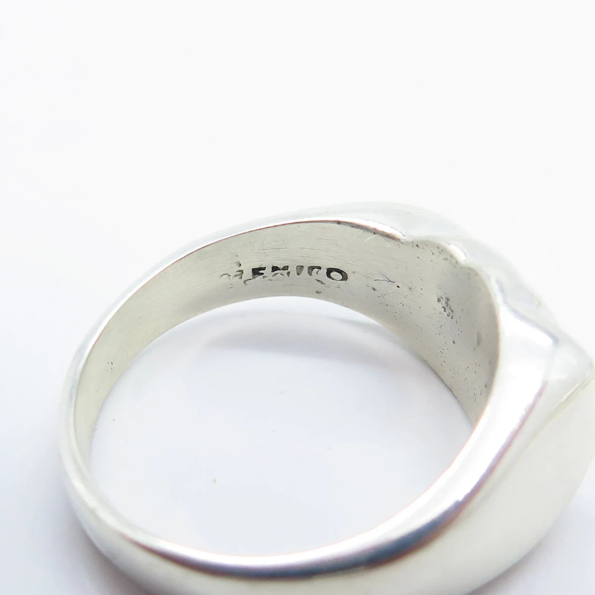 925 Sterling Silver Vintage Mexico Ribbed Ring Size 9