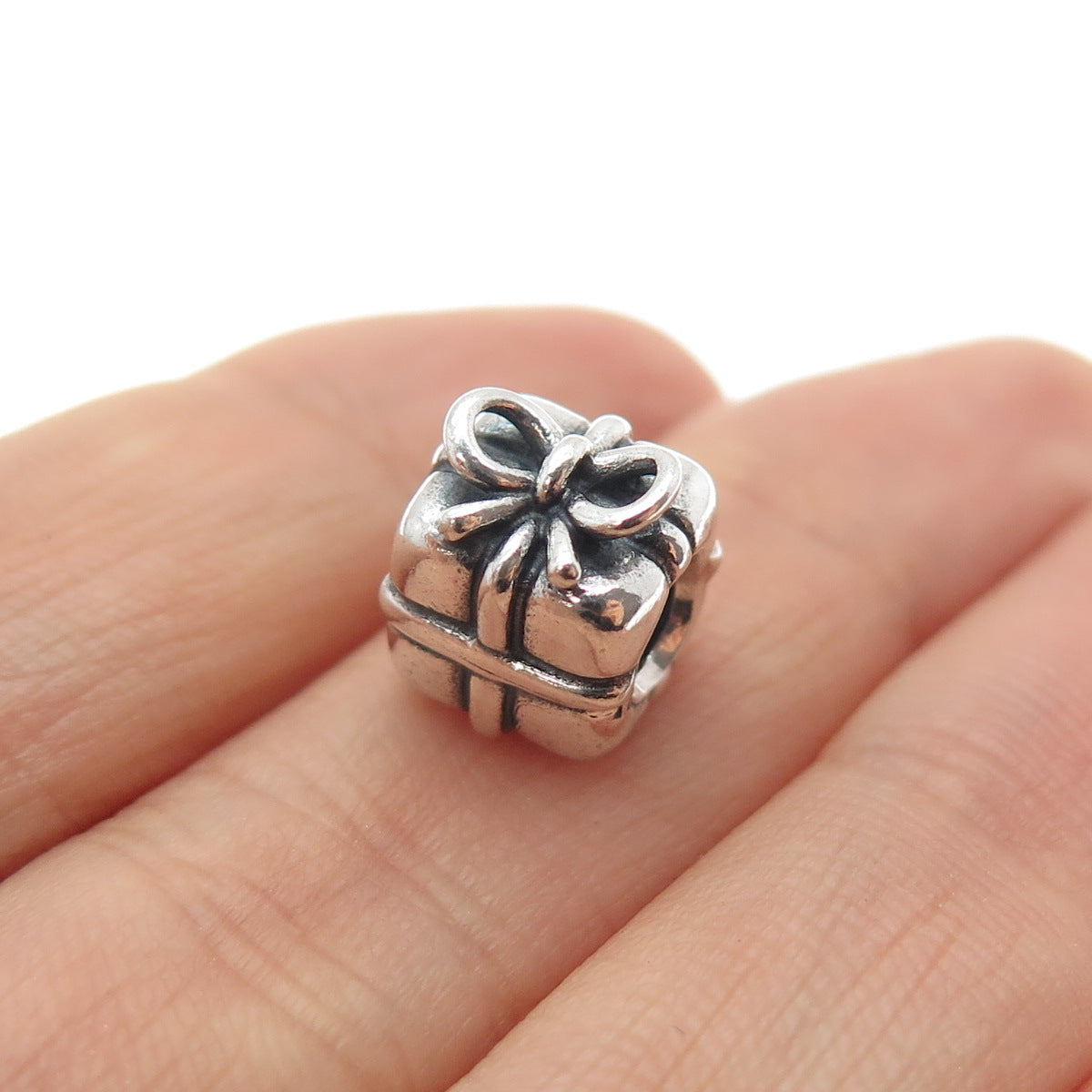 PANDORA 925 Sterling Silver Present Box Slide Bead Charm