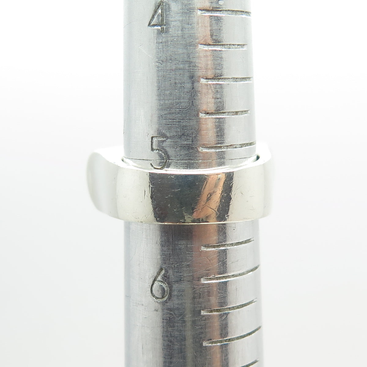 925 Sterling Silver Vintage Real Turquoise Modernist Dome Ring Size 5.5