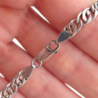 925 Sterling Silver Vintage Italy Double Cuban Link Bracelet 7.5"