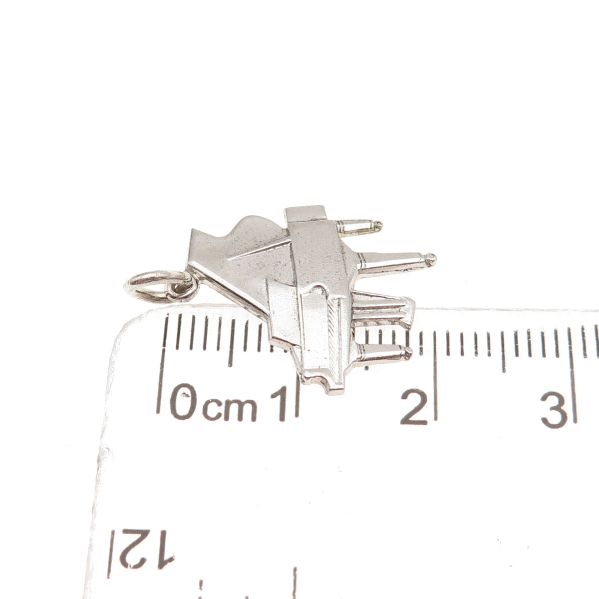 Wells 925 Sterling Silver Antique Art Deco Grand Piano Mini Charm Pendant