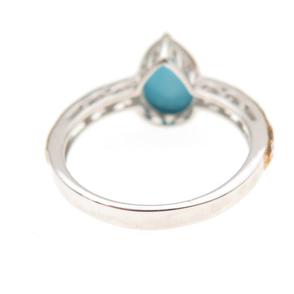 Chuck Clemency Sterling Silver 2-Tone Real Sleeping Beauty Turquoise Ring Size 8