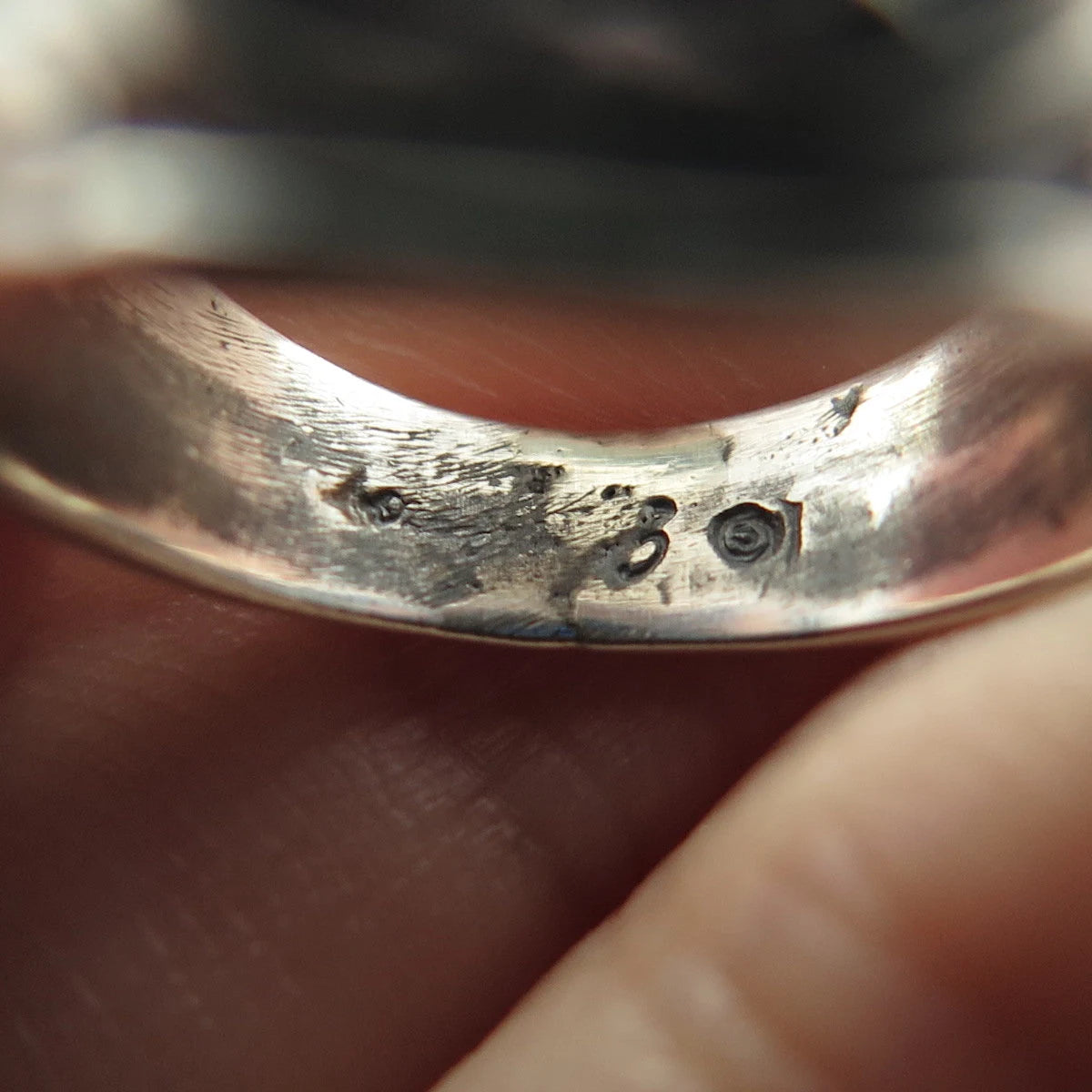 925 Sterling Silver Vintage 1959 Blue Glass "Harry L. Bain" School Ring Size 6