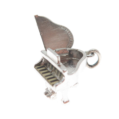 WELLS 925 Sterling Silver Vintage Piano Locket Minimalist Charm Pendant