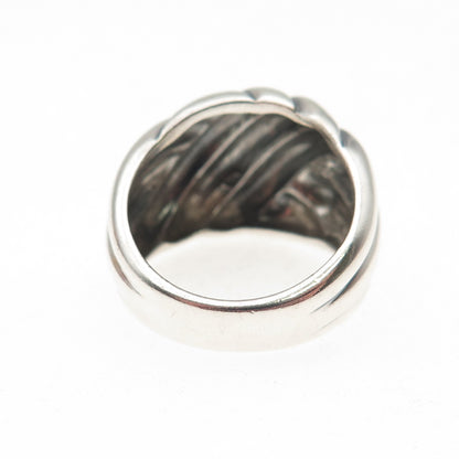 925 Sterling Silver Vintage Modernist Oxidized Ring Size 6.75