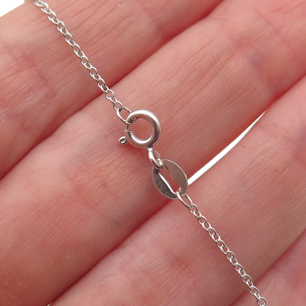 925 Sterling Silver Round-Cut C Z Graduated Drop Cable Chain Necklace 18"
