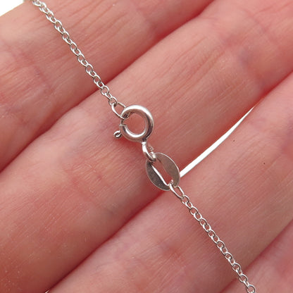 925 Sterling Silver Round-Cut C Z Graduated Drop Cable Chain Necklace 18"
