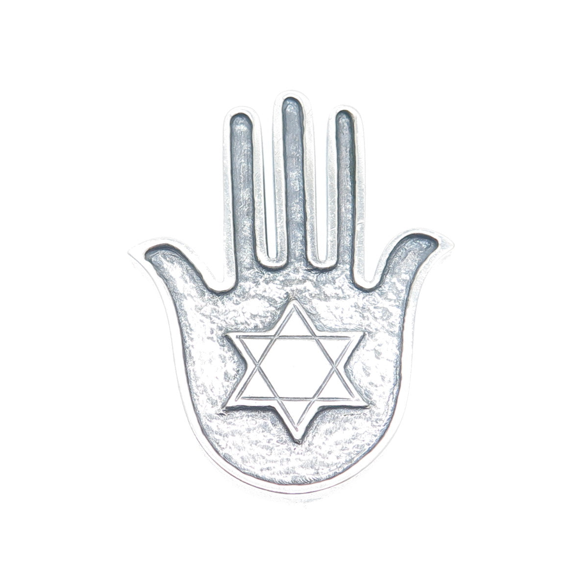 925 Sterling Silver Vintage Star of David Hamsa Oxidized Amulet