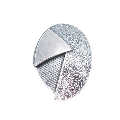 925 Sterling Silver Vintage Modernist Oxidized Pin Brooch