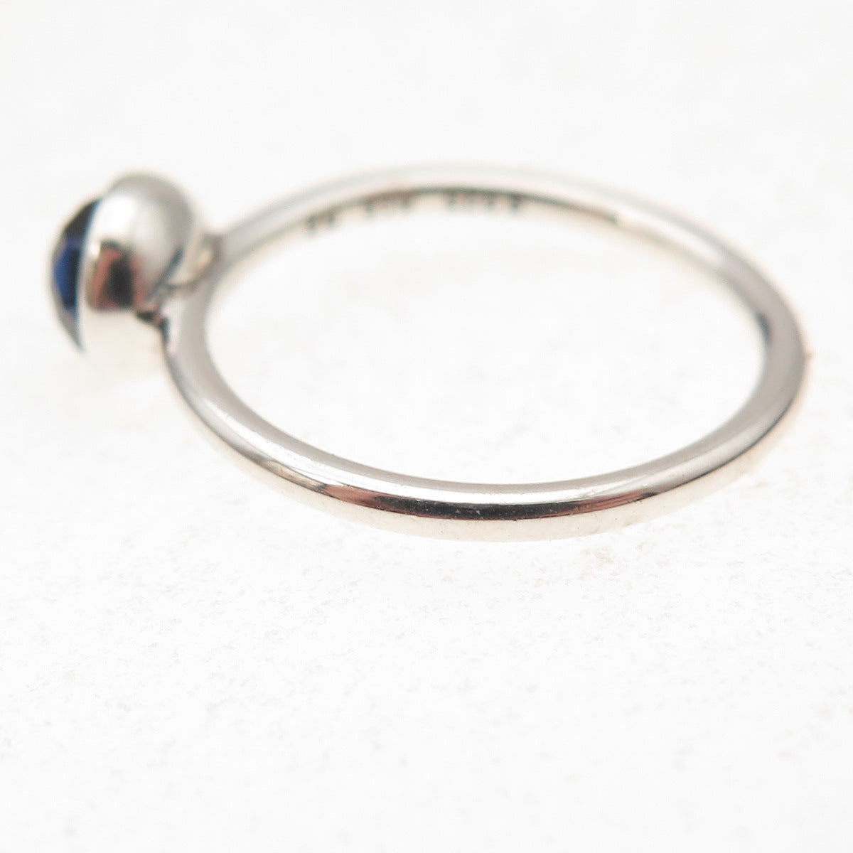 Pandora 925 Sterling Silver Real Sapphire September Birthstone Ring Size 6