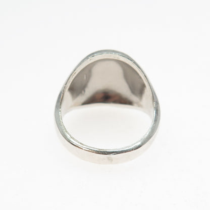 VARGAS 925 Sterling Silver Vintage Modernist Dome Oxidized Ring Size 6.75