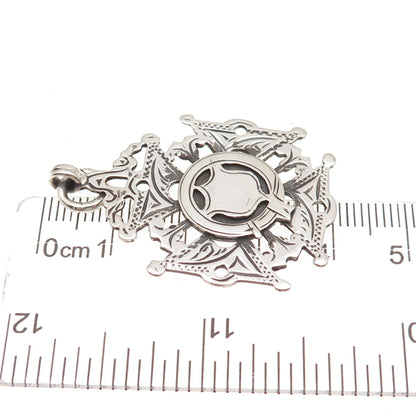 Herbert Bushell & Son Sterling Silver Antique 1928 Birmingham Cross Fob Pendant