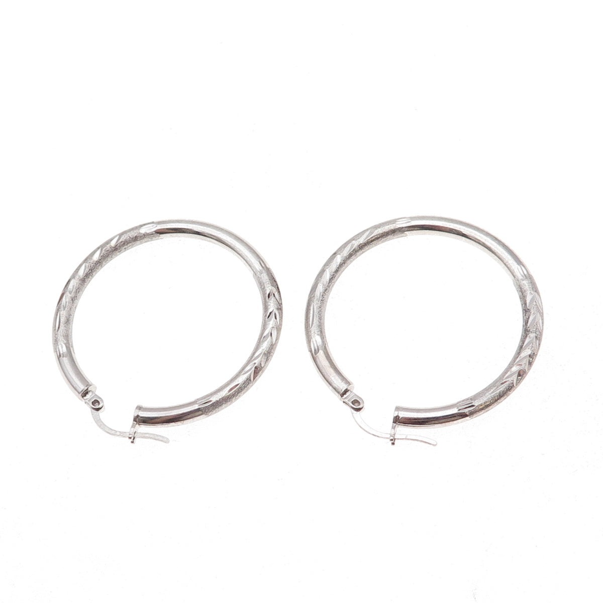 925 Sterling Silver Vintage Tube Hoop Earrings