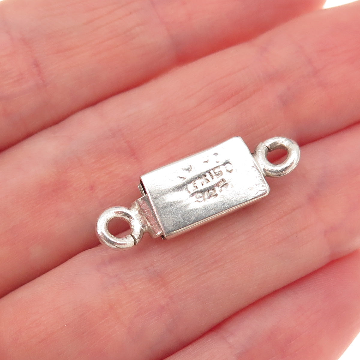 925 Sterling Silver Vintage Mexico Bracelet / Necklace Box Lock Clasp