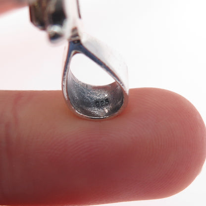 925 Sterling Silver Vintage Real Pearl Moonstone Iolite & Blue Topaz Pendant